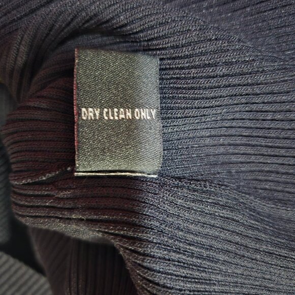 Y2K Black Ribbed Sweater Silver Snap Buttons Leather Trim Size S Gothic Vampy - Picture 13 of 13